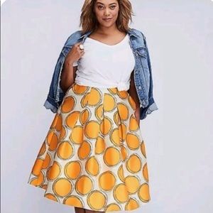 Lane Bryant orange circle skirt